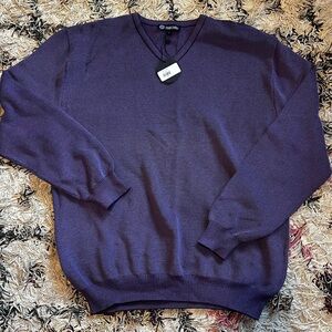 Classic V-Neck Sweater in Rich Purple